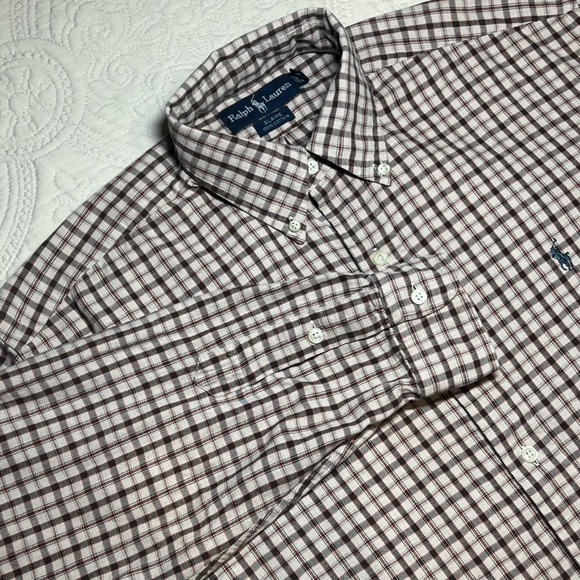 Ralph Lauren Other - Ralph Lauren Mens Blaire Button Down Shirt Plaid L/S 100% Cotton Size M *FLAW